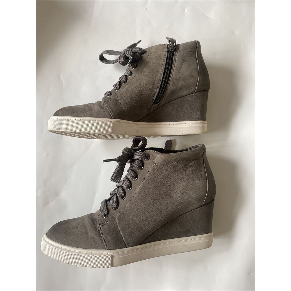 Caslon‎ Womens Size 5-1/2 Gray Sneakers Platform Leather